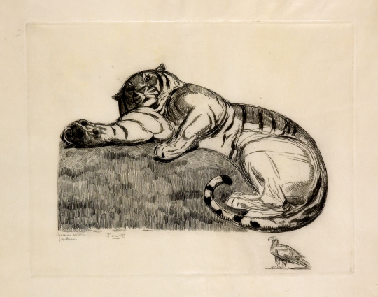 Paul JOUVE (1878-1973) - Tigre au repos, Vers 1922.